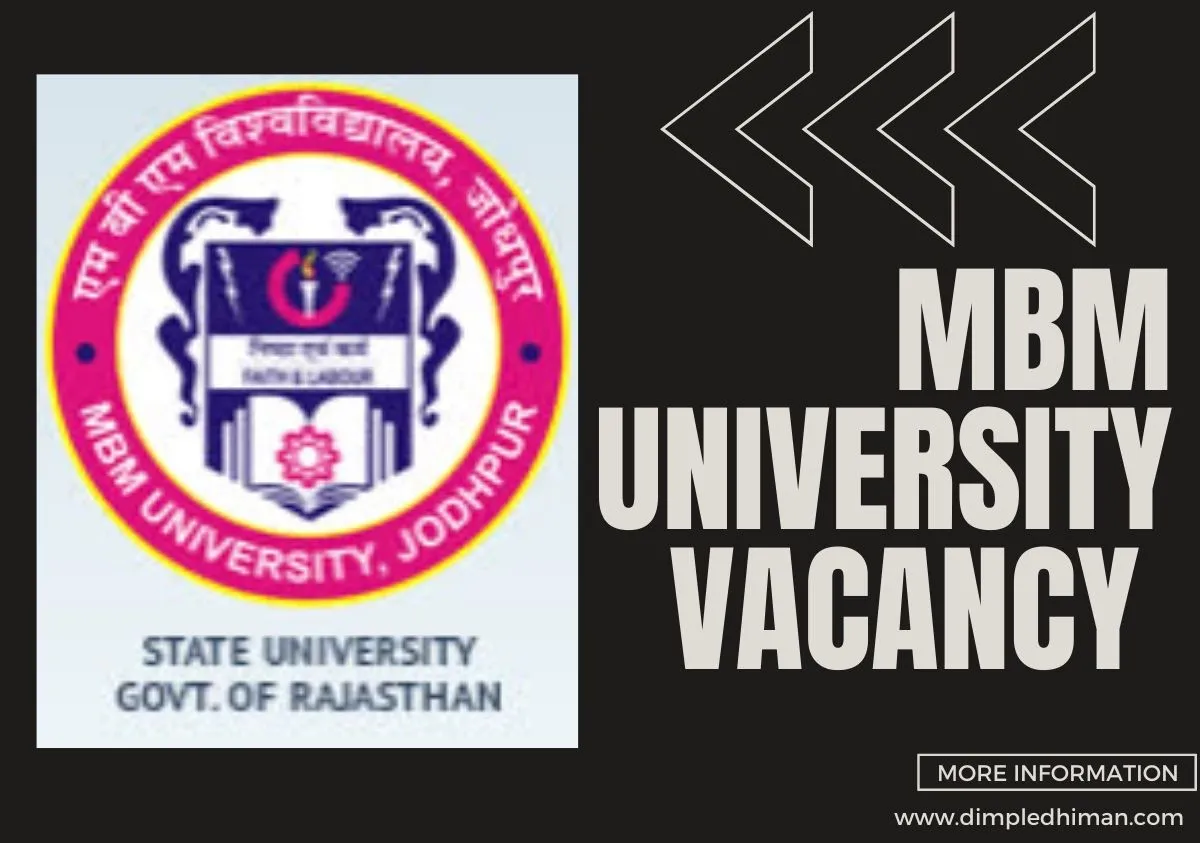 MBM Assistant Professor recruitment 2023