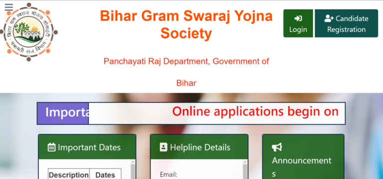 Bihar Gram Swaraj Yojana Society Vacancy