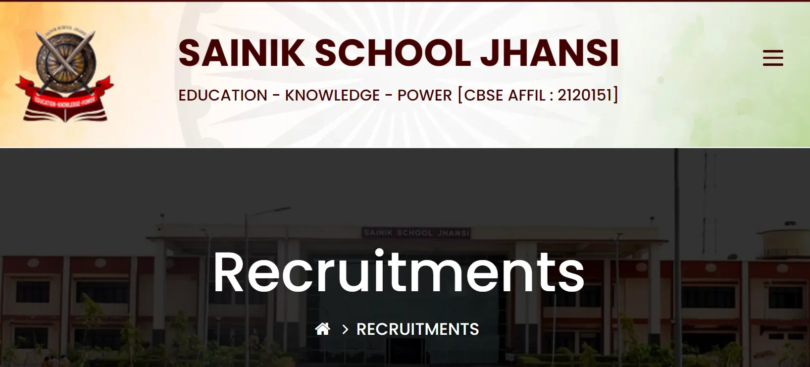 Sainik School Jhansi Recruitment 2024